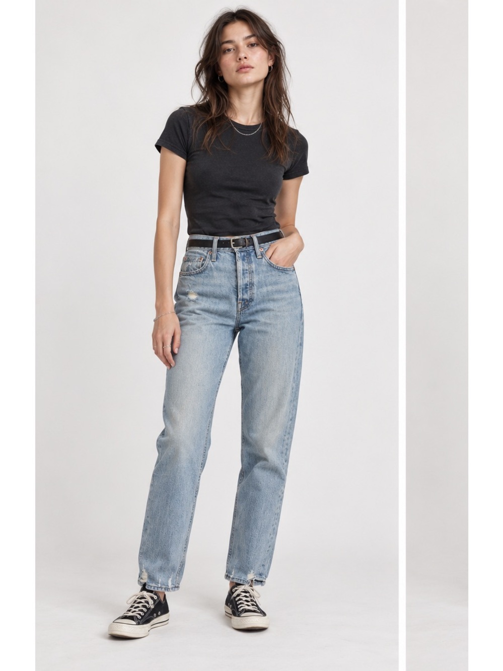 MOTHER Light Blue 90’s Grunge Y2K Straight Leg Distressed Edgy Jeans Size 23
